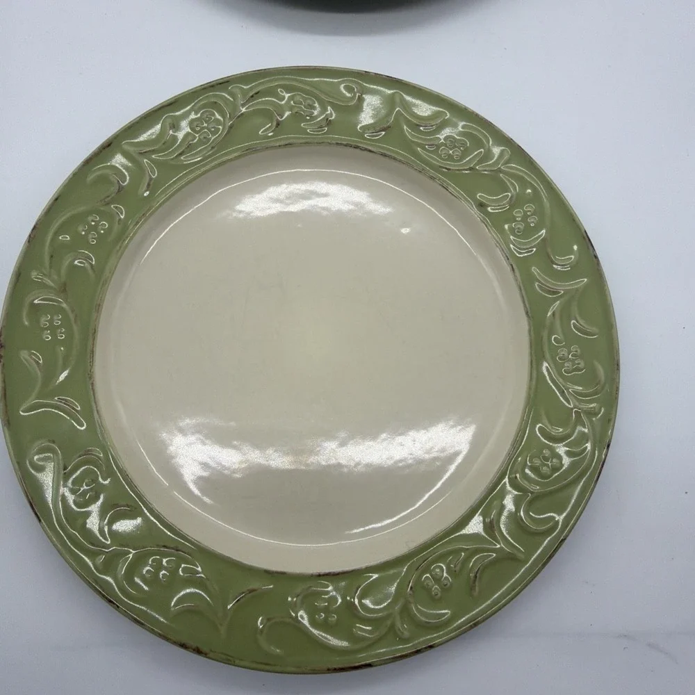 SET OF 5 PIER 1 ANTIQUE‎ FLORAL DINNER PLATES 8.5 Read